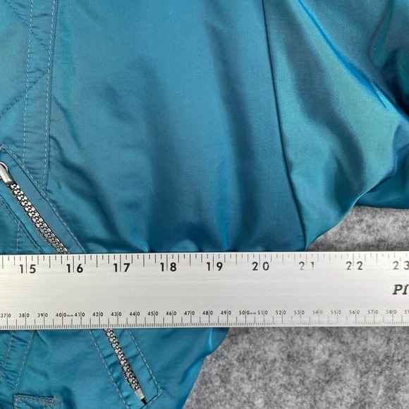 Vintage Roffe Ski Jacket Belted Athena Size 10 Ladies Made in USA Teal - Picture 7 of 11